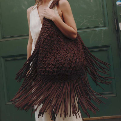 Knitted Woven Tasser Bag