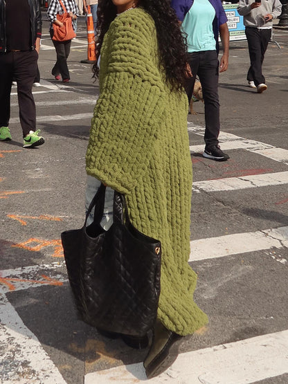 Thickened Sweater Loose Long Cardigan