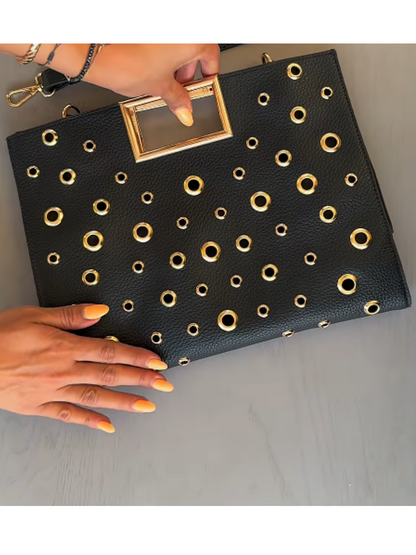 Cutout Leather Clutch