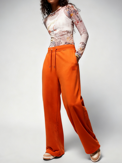 Oversized Cropped Zip-Up Hoodie & Wide-Leg Sweatpants