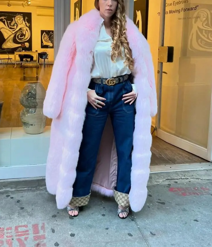 Stunning Full Length Faux Fox Coat