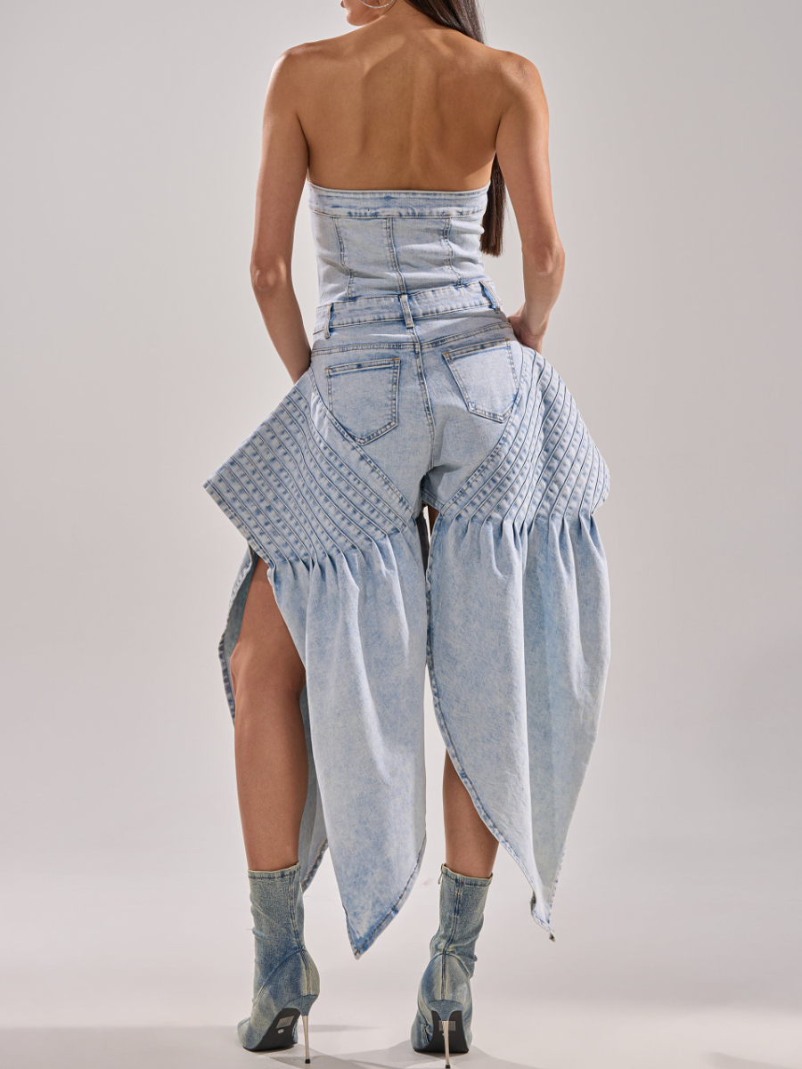 Washed Denim Jumpsuit