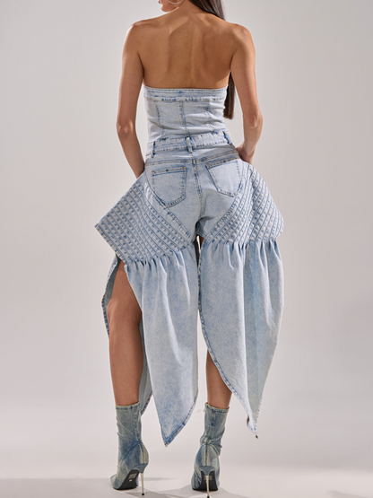 Washed Denim Jumpsuit