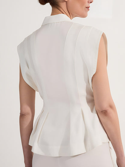 Premium Viscose Linen Topstitch Woven Blouse