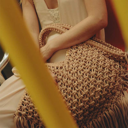 Knitted Woven Tasser Bag