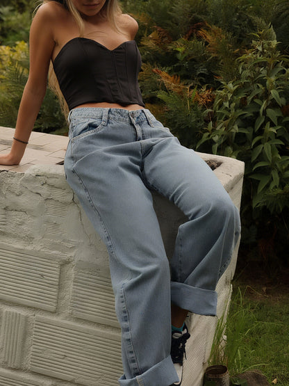 Stylish Women's Light Blue Denim Pants