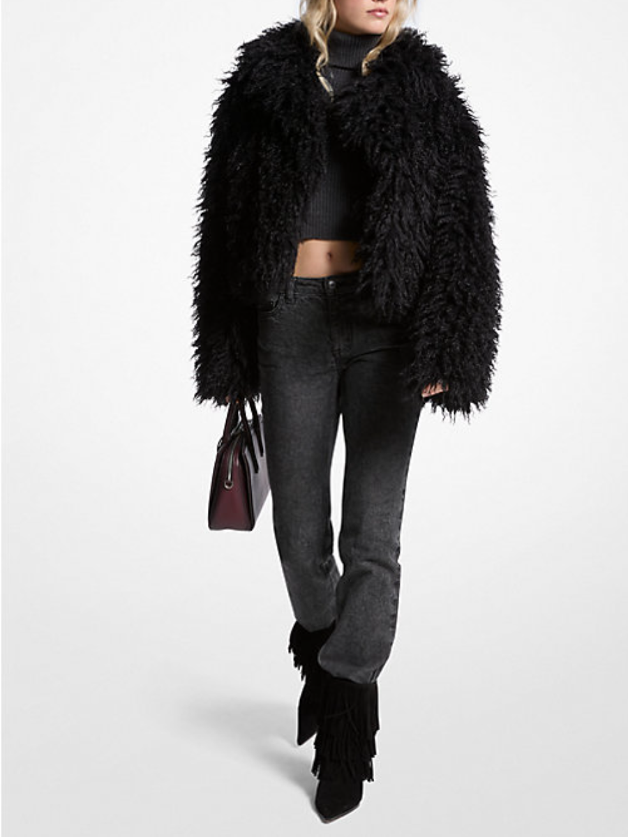 Cropped Faux Fur Coat