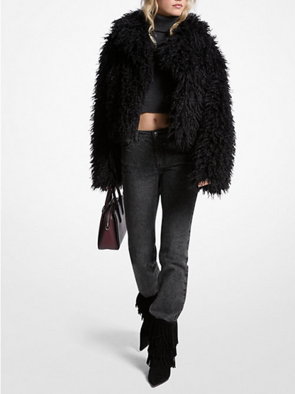 Cropped Faux Fur Coat