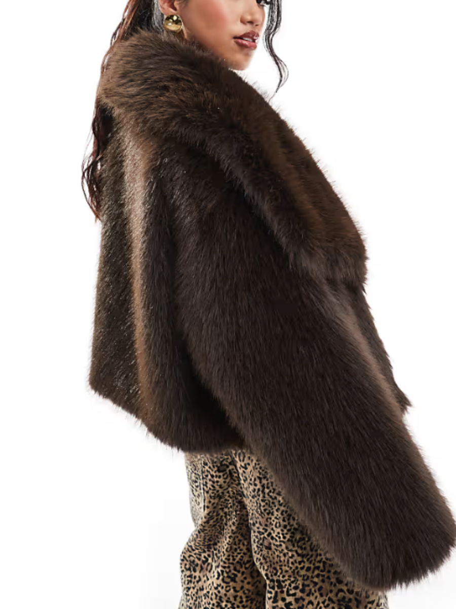 Stylish Cropped Fur Coat