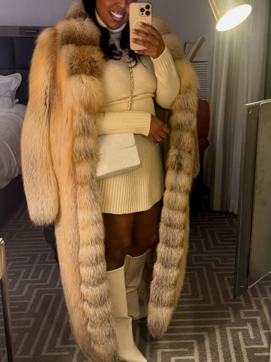 Golden Island Full Length Fox Fur Coat