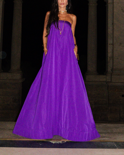 Royal Violet Off-Shoulder Maxi Dress