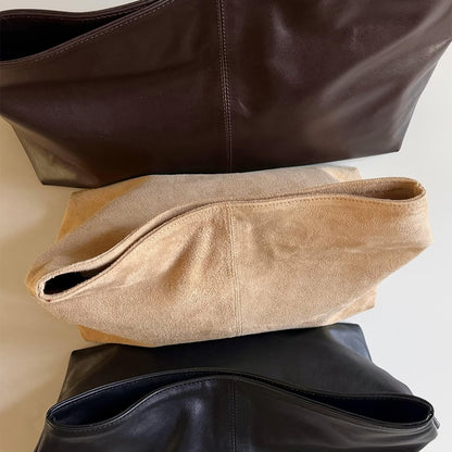 Soft Leather Large Capacity Clutch