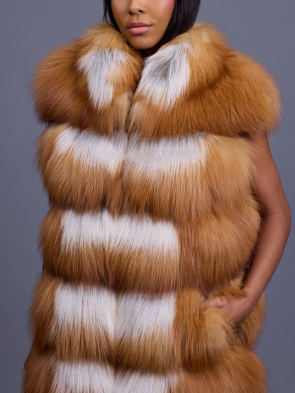 Full Length Red Fox Fur Vest