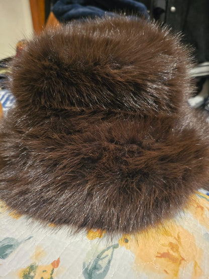 Oversized Winter Faux Fur Bucket Hat