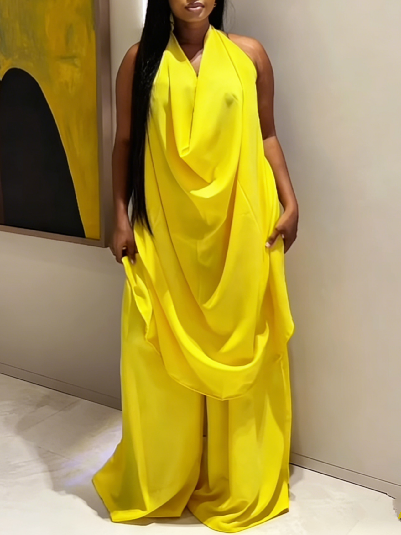 Chic Draped Halter Co-Ord – Effortless Two-Piece Set