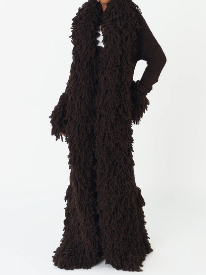 Fashion Oversized Fringe Knitted Coat
