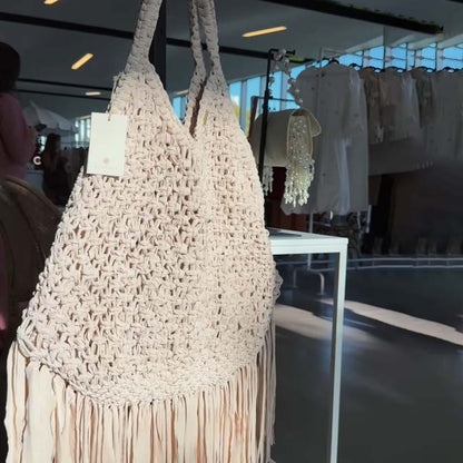 Knitted Woven Tasser Bag