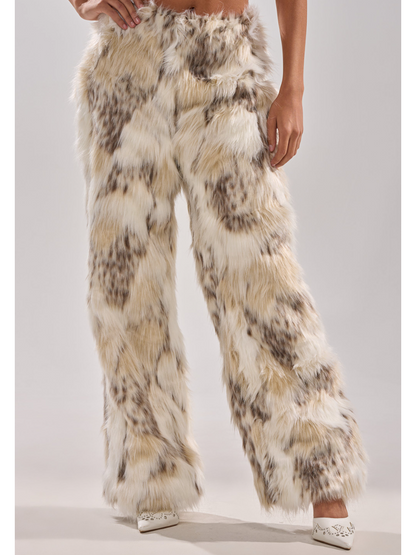 Faux Fur Pants Set