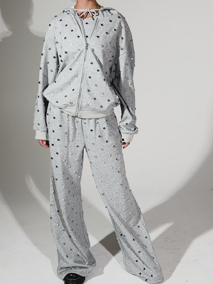 Zipper Rivet Three-Piece Sportswear