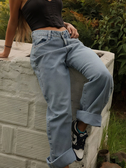 Stylish Women's Light Blue Denim Pants