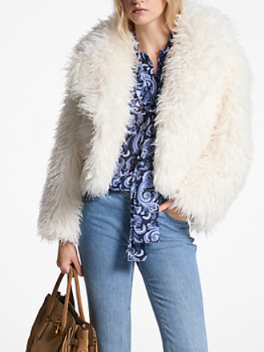 Cropped Faux Fur Coat