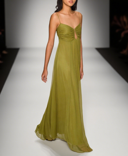 Gorgeous Olive - green Strappy Maxi Dress