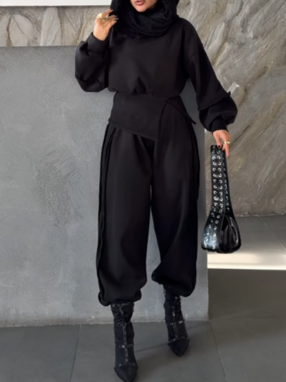 Patchwork Design Pants Set