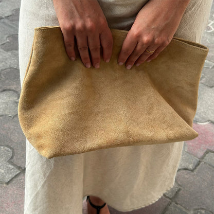 Soft Leather Large Capacity Clutch