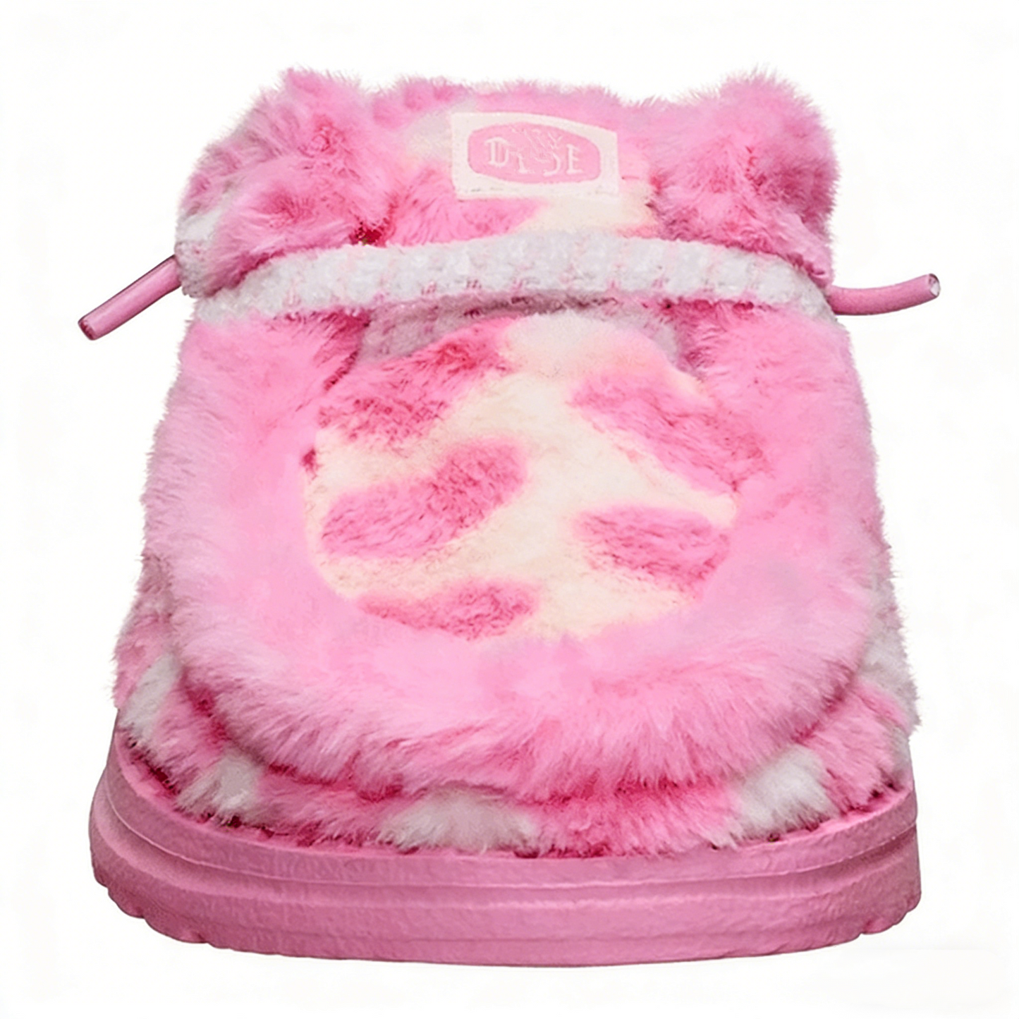Heart Print Fuzzy Slippers
