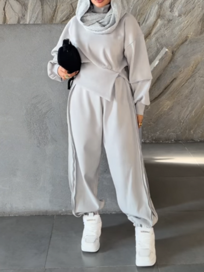 Patchwork Design Pants Set