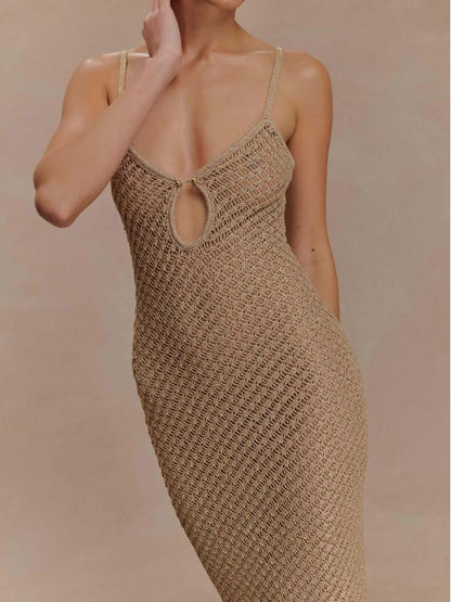 Elegant Fringe Hemline Knit Dress