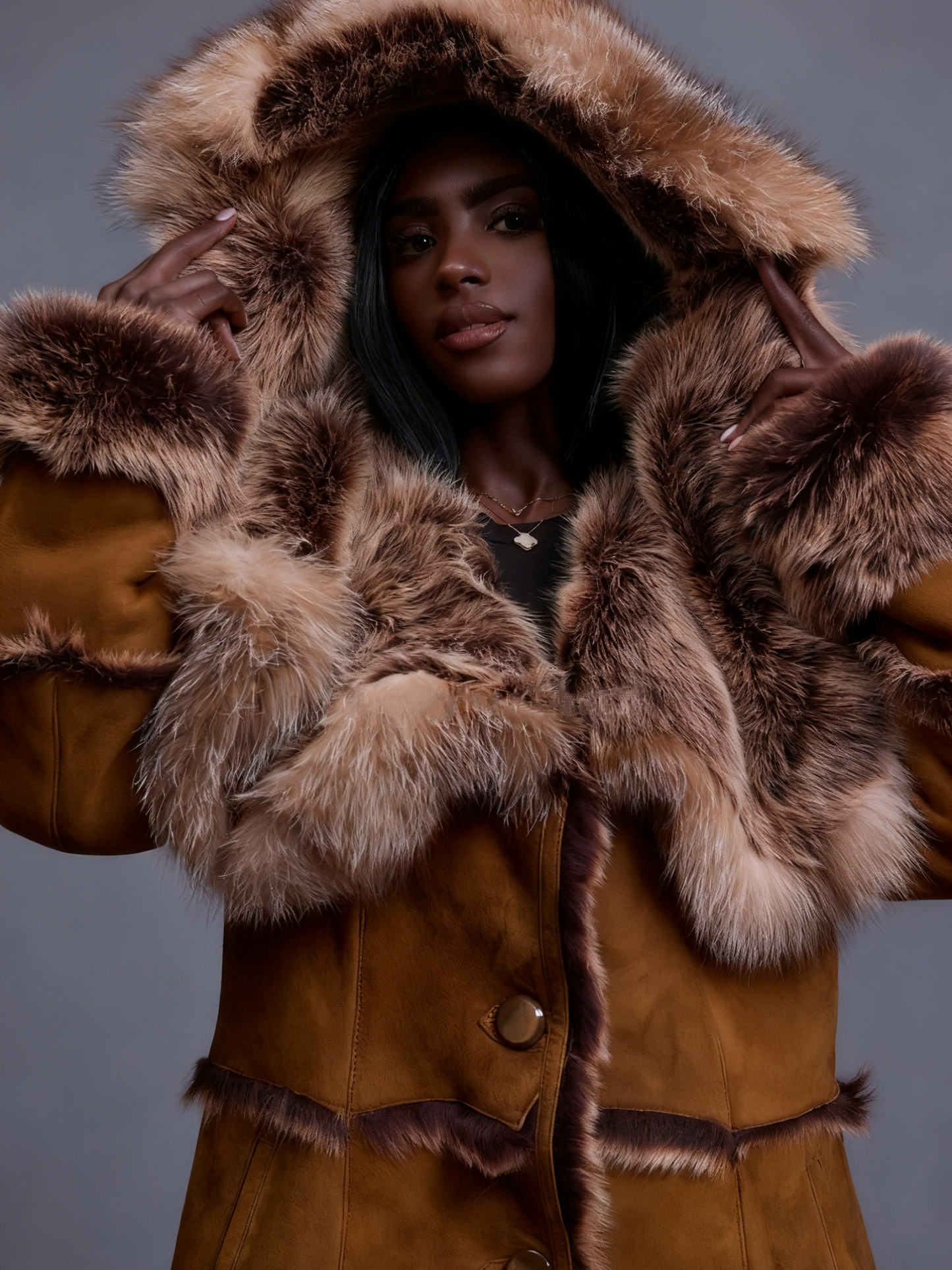 Sheepskin Shearling Trench Coat