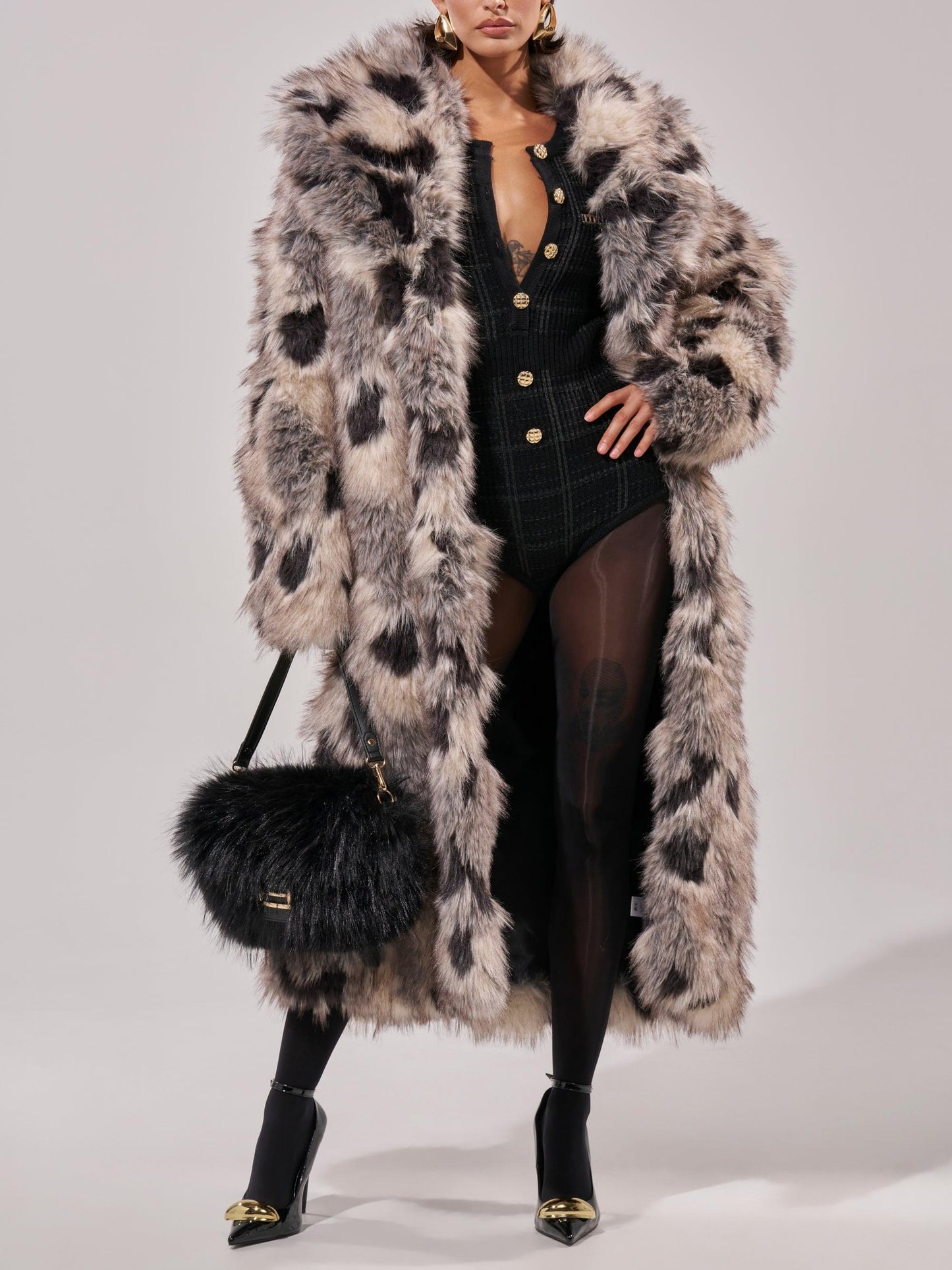 Luxury Retro Style Oversized Faux Fur Long Coat
