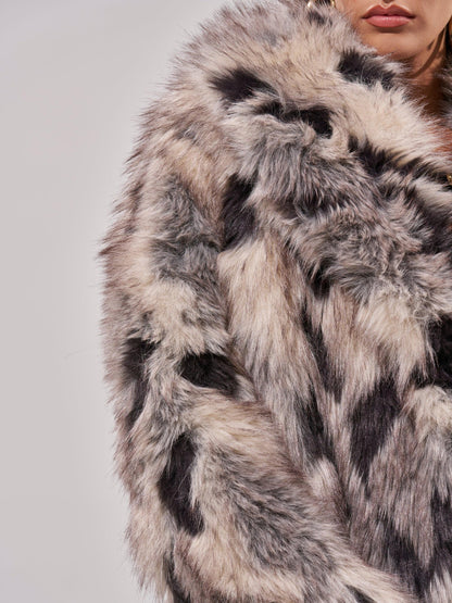 Luxury Retro Style Oversized Faux Fur Long Coat