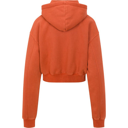 Burnt Orange Cropped Zip-Up Hoodie & Maxi Skirt/Pants Two-Piece Set