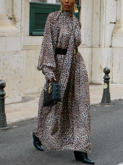 Stylish Leopard - Print Maxi Dress