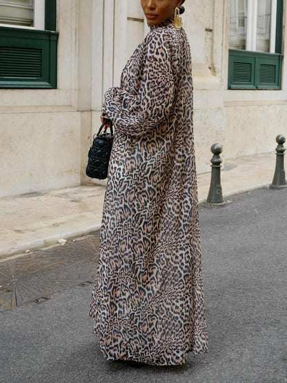 Stylish Leopard - Print Maxi Dress