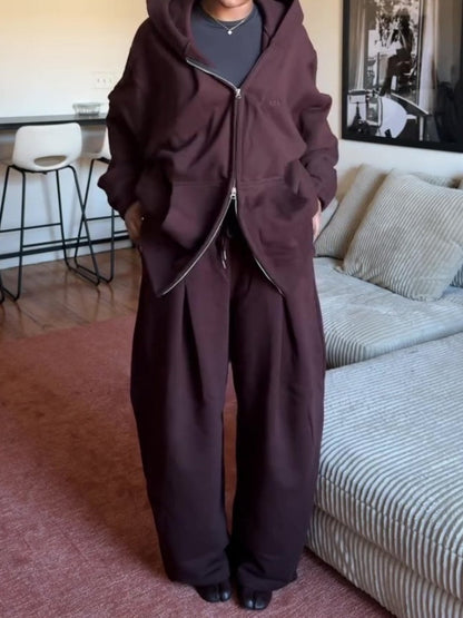 Stylish Brown Athletic Two Piece Set