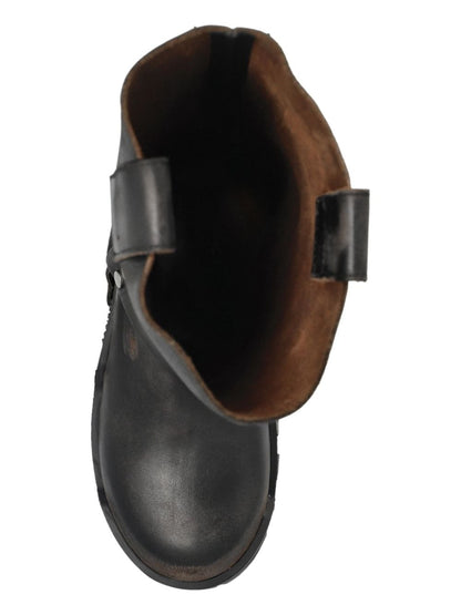 Stylish Black High - Top  Chunky Boots