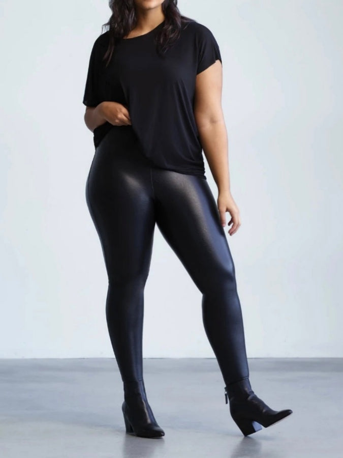 Faux Leather Control Smoothing Legging