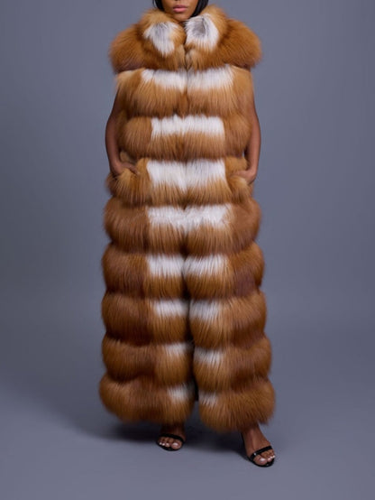 Full Length Red Fox Fur Vest