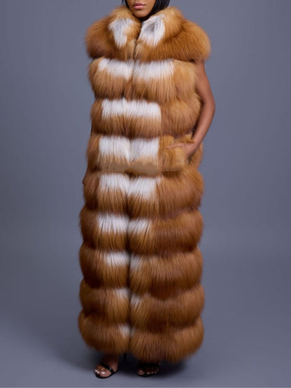 Full Length Red Fox Fur Vest