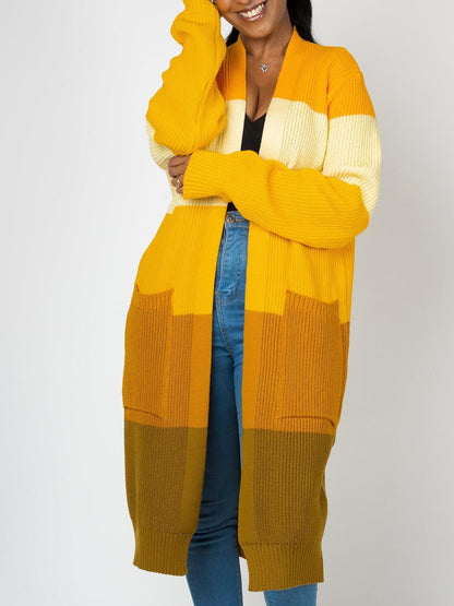 Mustard Monochrome Midi Cardigan