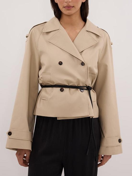 Casual Cropped Trench Coat