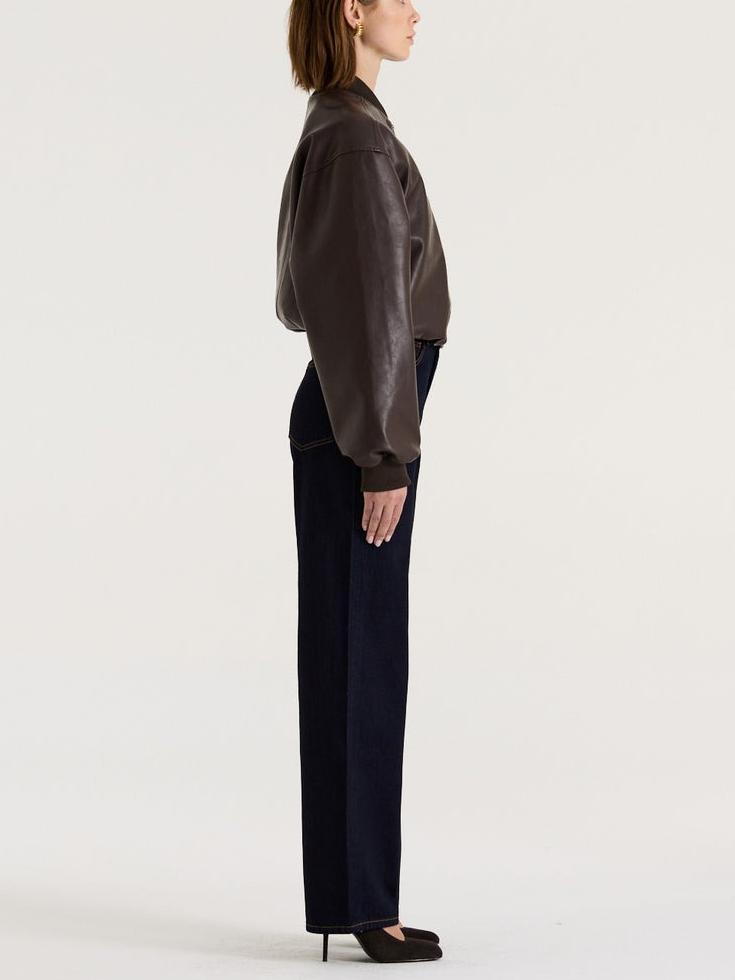 Stylish Brown Bomber Leather Jacket