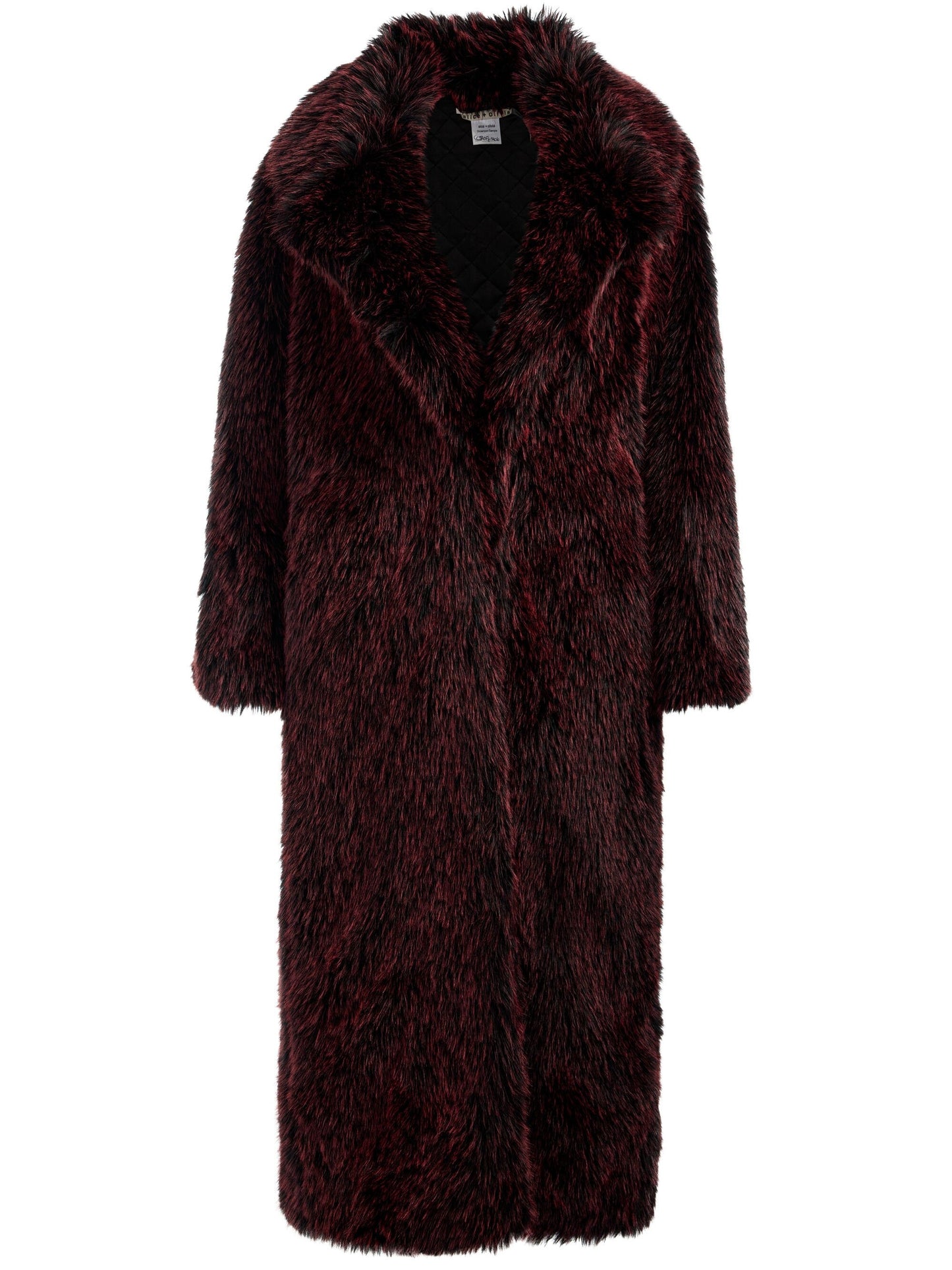 Burgundy Faux Fur Maxi Coat