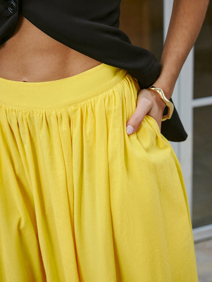 Elegant Yellow Maxi Skirt