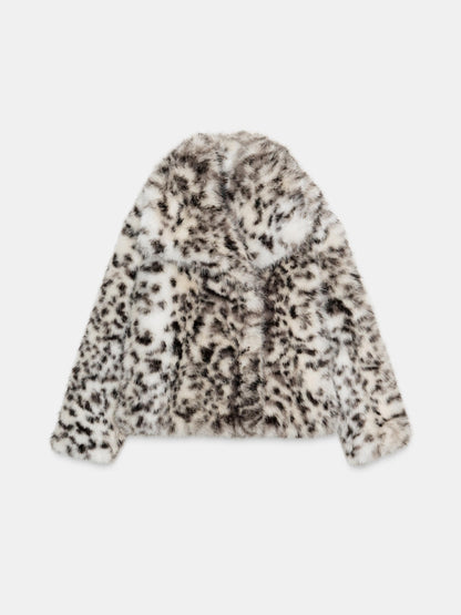Animal Print Faux Fur Jacket