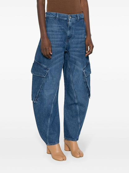 Curved-seam Tapered Jeans