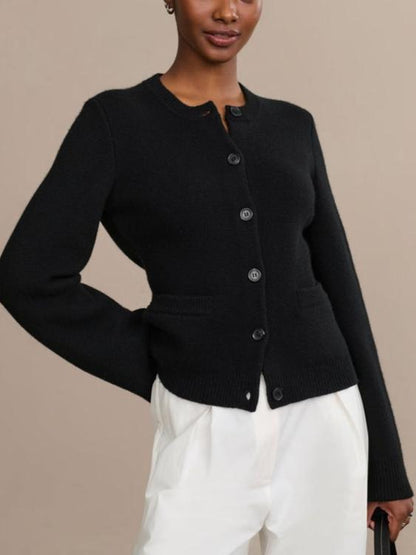 Elegant Button - Front Knit Cardigan